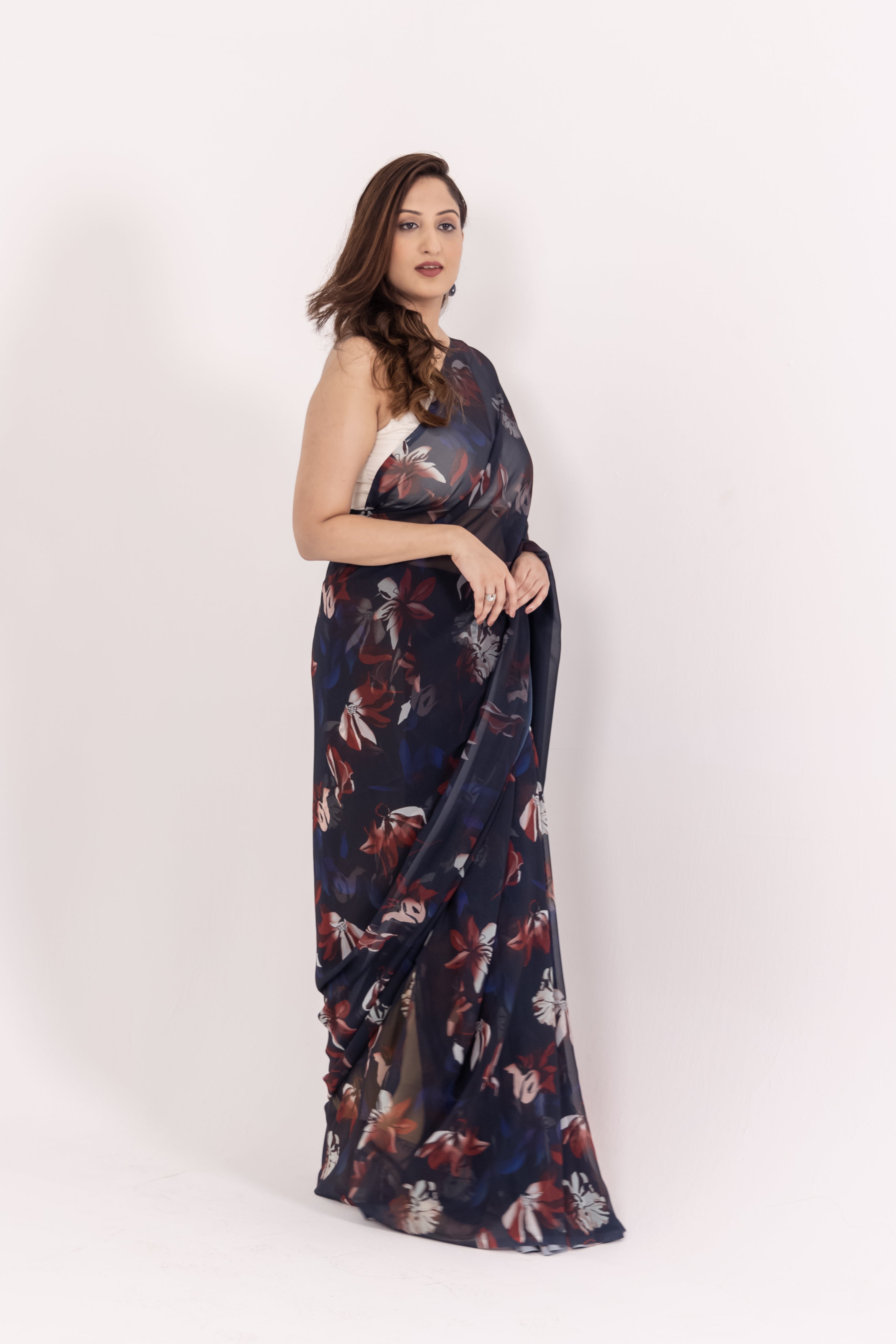 World With U Women’s Designer Saree – Travel Theme | Hawa Mahal Jaipur Print | Royal Rajasthani Drape